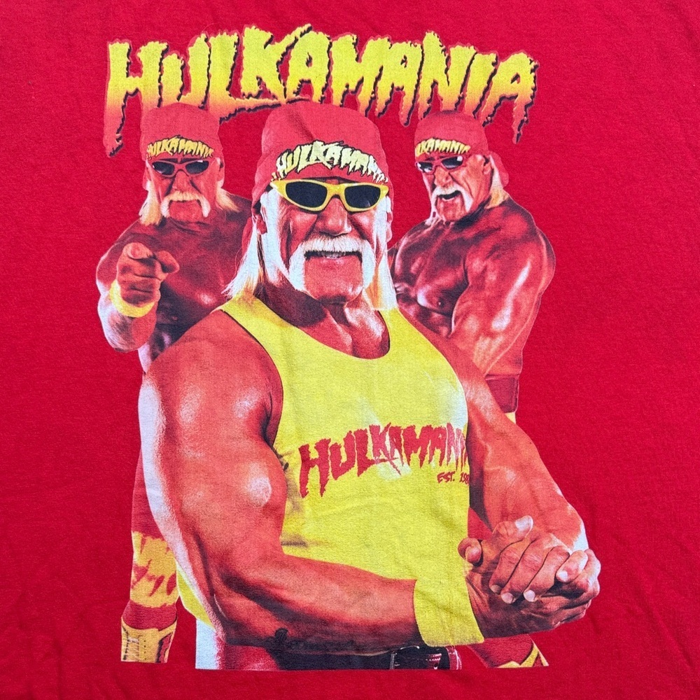 Hulkamania Red Graphic Tee men’s size 5X 100% cotton t shirt wrestling - Picture 2 of 8